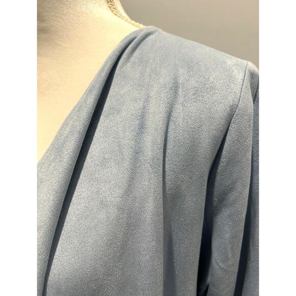 Gretchen Scott lightweight faux suede waterfall cardigan jacket with pockets! M - Picture 2 of 7